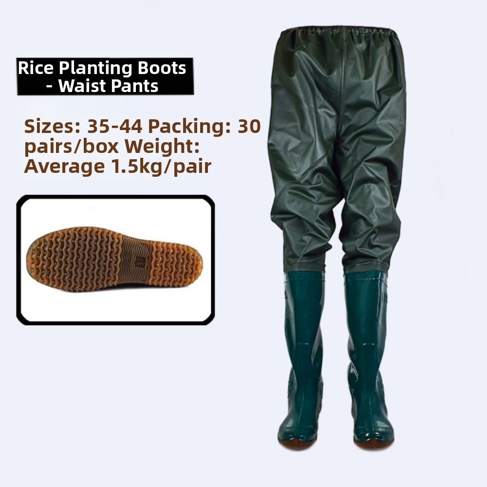 Fishing Pants Waterproof - Neue wasserdichte PVC-Transplantationshose mit Schuhen, 10