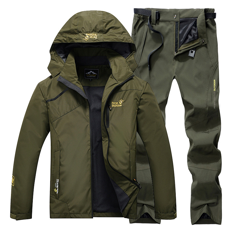 Fishing Pants Waterproof - Wasserdichter Angelanzug, atmungsaktiv, langlebig, Kapuzenjacke, Angelkleidung,