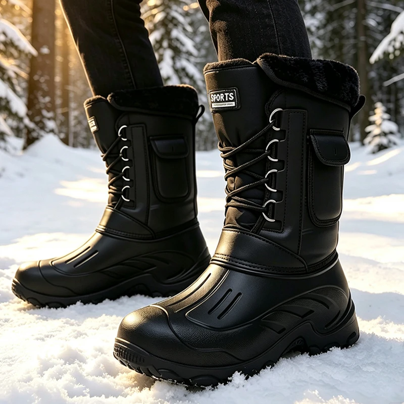 Fishing Boots - Herren Winter Schneestiefel Outdoor Angelschuhe Schneetrekkingschuhe