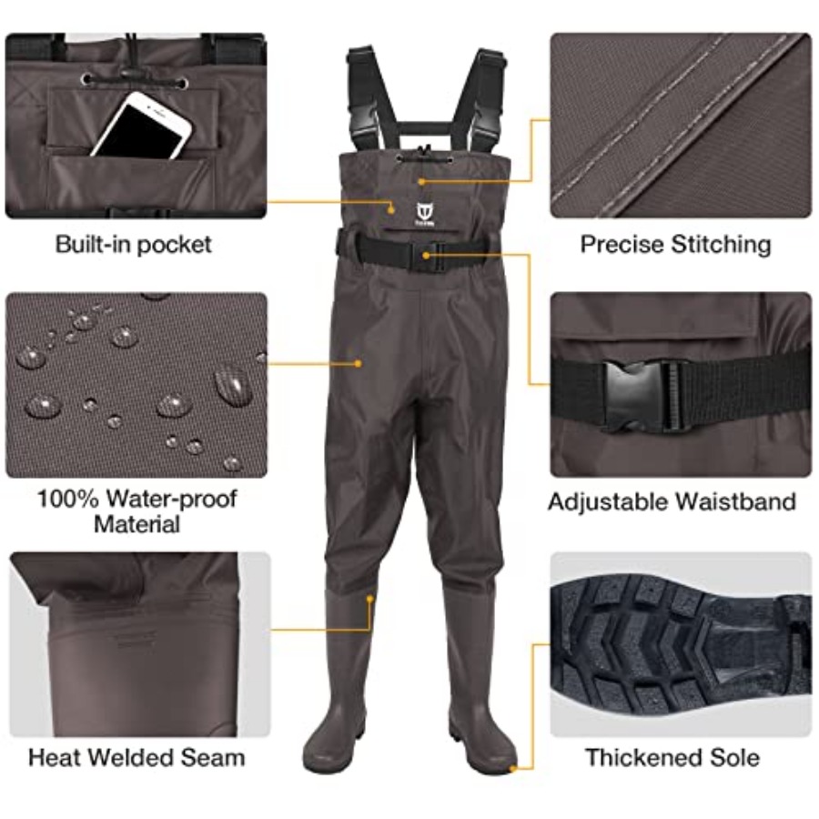 Wathose mit Stiefeln, 2-lagige – Fishing Waders Bewertung und Preis