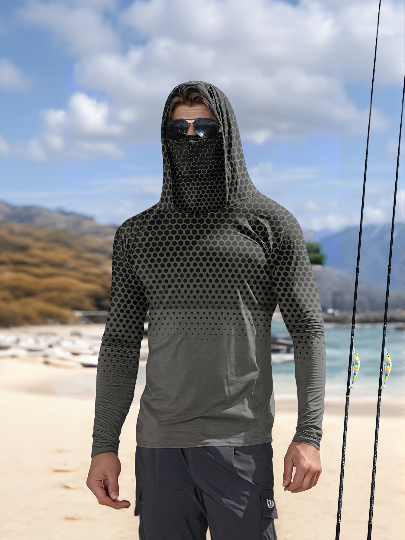 Herren Angelhemd mit Kapuze, L – Fishing Shirt Uv Protection Bewertung und Preis