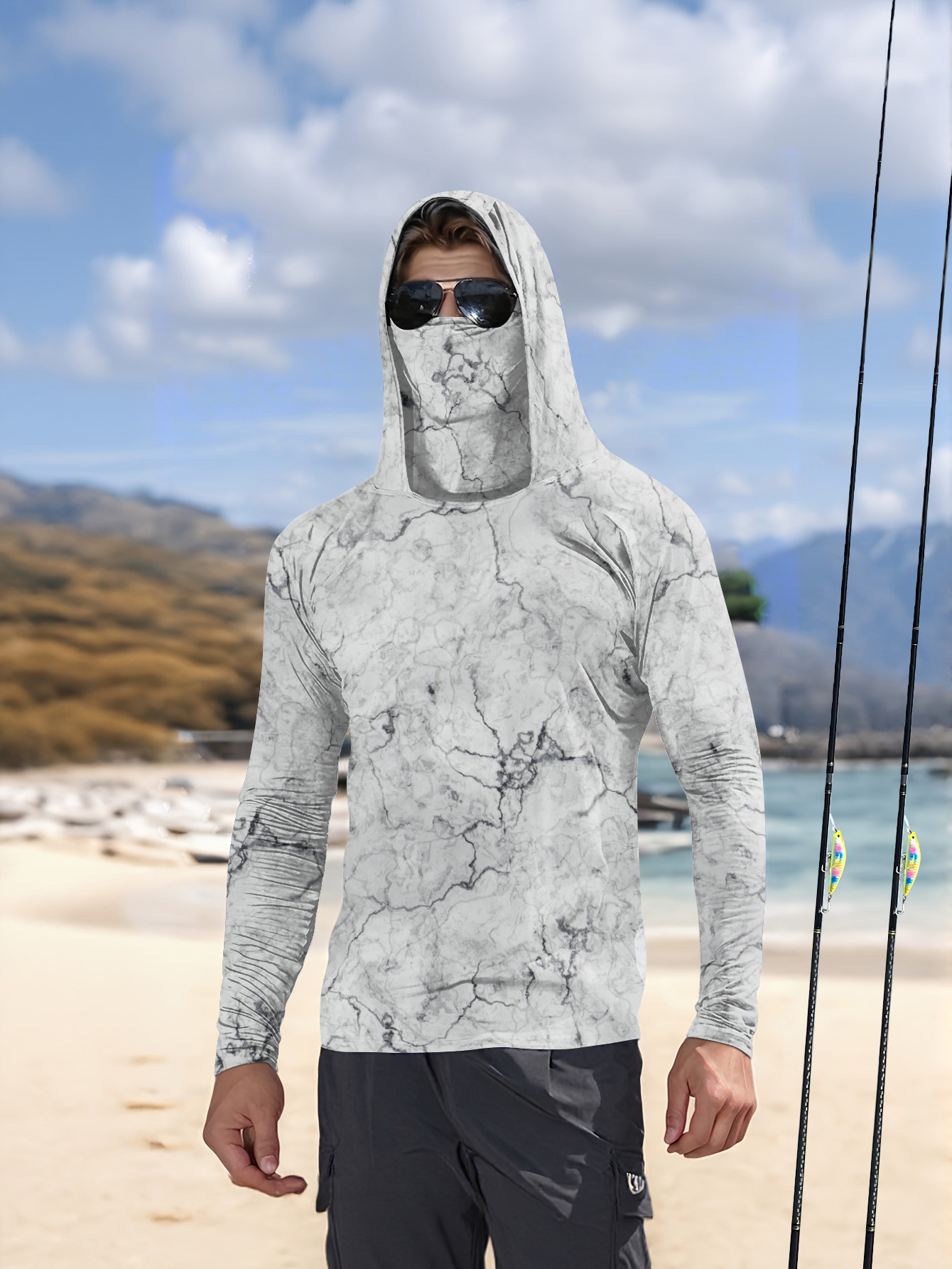 Herren Angelhemd mit Kapuze, L – Fishing Shirt Uv Protection Bewertung und Preis